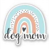 Dog mam Rainbow Blue Peach Sticker (Voorkant)