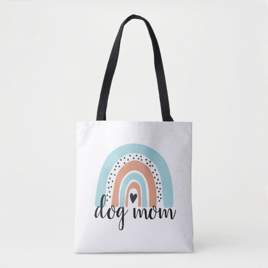 Dog mam Rainbow Blue Peach Tote Bag (Voorkant)