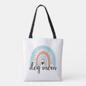 Dog mam Rainbow Blue Peach Tote Bag (Achterkant)