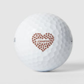 Dog mam Red Heart Paws Custom Name Golfballen (Voorkant)