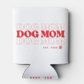 Dog mam Retro Typografie Aangepaste tekst Blikjeskoeler (Achterkant)
