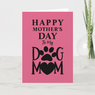 Dog mam Roze Black Happy Moederdag Typografie Feestdagen Kaart