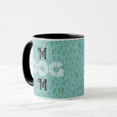 Dog mam schattige trendy mok typografie zwart blau (Voorkant links)