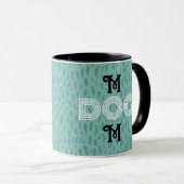 Dog mam schattige trendy mok typografie zwart blau (Voorkant rechts)