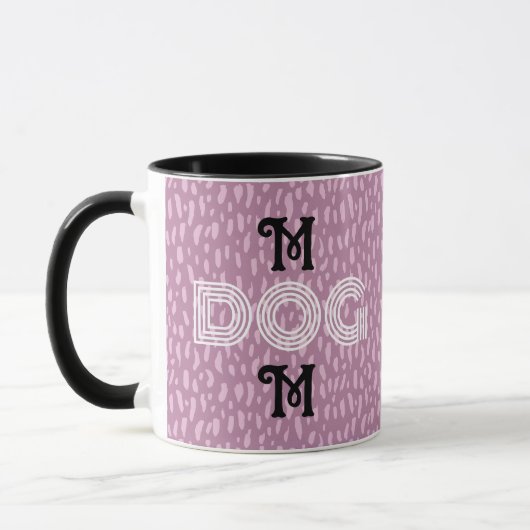 Dog Mam schattige trendy mok typografie zwarte roz (Links)