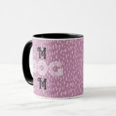 Dog Mam schattige trendy mok typografie zwarte roz (Voorkant links)