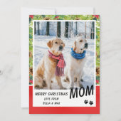 Dog Mam Verry Kerstmis Modern Pine Floral Foto (Voorkant)