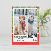 Dog Mam Verry Kerstmis Modern Pine Floral Foto (Staand voorkant)