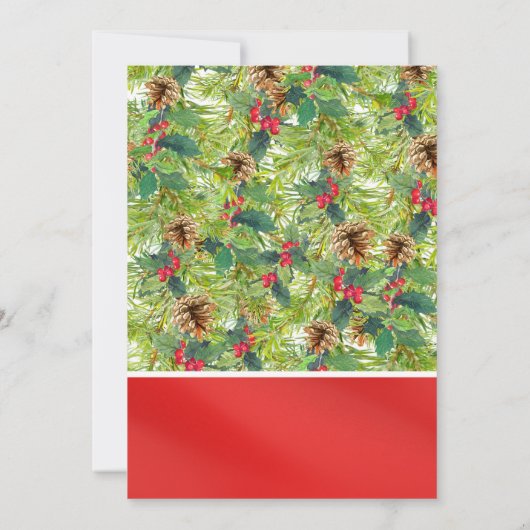 Dog Mam Verry Kerstmis Modern Pine Floral Foto (Achterkant)