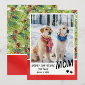 Dog Mam Verry Kerstmis Modern Pine Floral Foto (Voorkant / Achterkant)