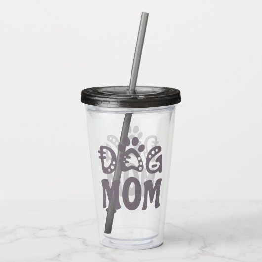 Dog mama acryl drinkbeker (Achterkant)