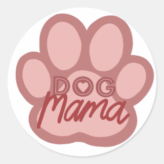Dog Mama Artwork - Puppy Mum/Mam Pet Lover Ronde Sticker