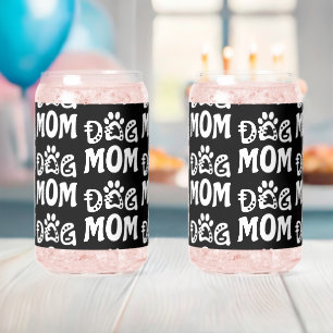 Dog mama blikvorm glas