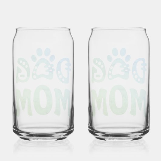 Dog mama blikvorm glas (Achterkant)