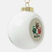 Dog Mama Christmas Merry Woofmas Hondenliefhebber  Keramische Bal Ornament (Links)