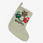 Dog Mama Christmas Merry Woofmas Hondenliefhebber  Kleine Kerstsok (Voorkant (Hangend))