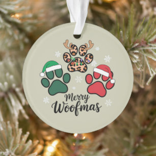 Dog Mama Christmas Merry Woofmas Hondenliefhebber  Ornament