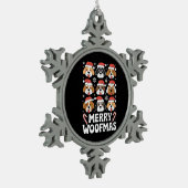 Dog Mama Christmas Merry Woofmas Hondenliefhebber Tin Sneeuwvlok Ornament (Links)