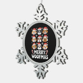 Dog Mama Christmas Merry Woofmas Hondenliefhebber Tin Sneeuwvlok Ornament (Rechts)