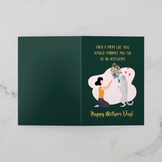 Dog mama Custom Happy Moederdag Folie Feestdagenkaart (Buiten Laag)