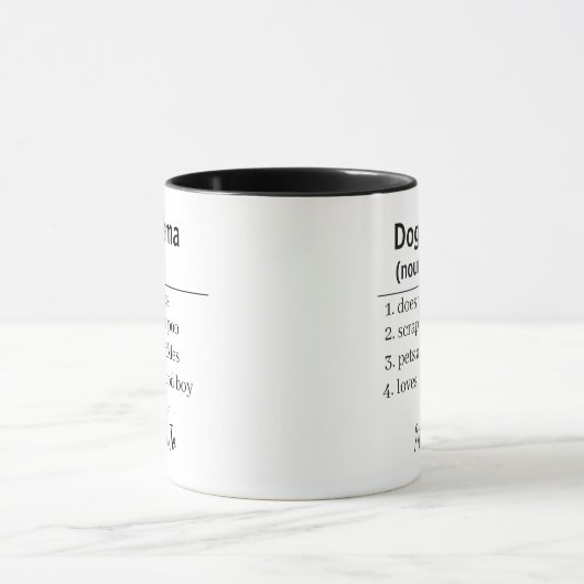 Dog Mama Definition Personalized Mug Mok (Midden)