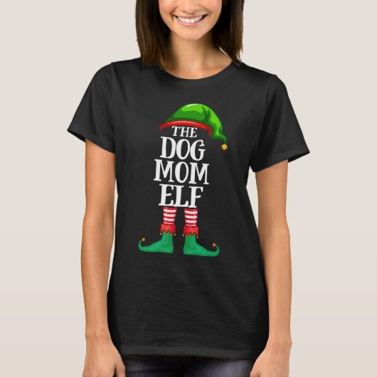 Dog mama Elf Matching Family Kerstmis Pajama T-shirt (Voorkant)