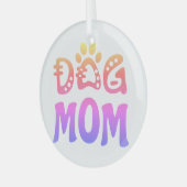 Dog mama glas ornament (Voorkant links)