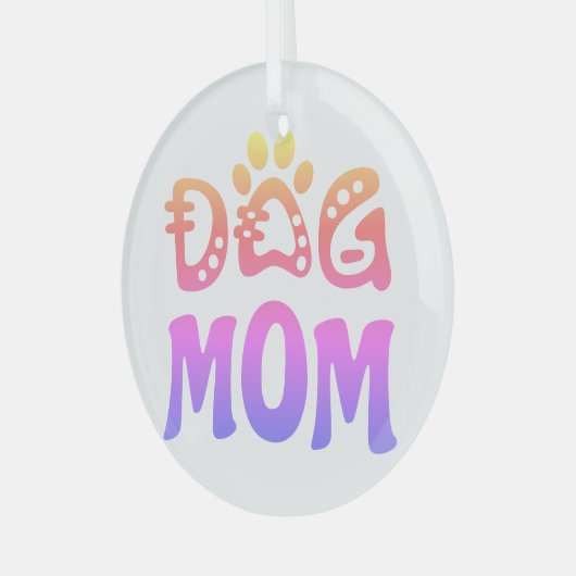 Dog mama glas ornament (Voorkant links)