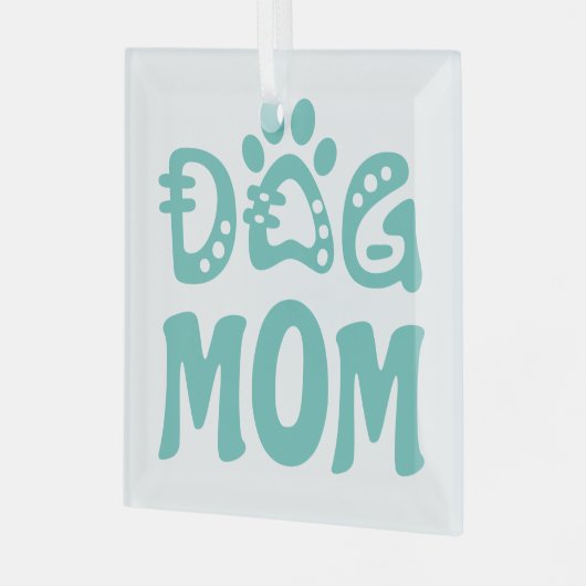 Dog mama glas ornament (Voorkant links)