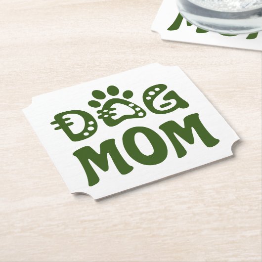 Dog mama kartonnen onderzetters (Gekanteld)