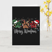 Dog Mama Merry Woofmas Christmas Kaart (Gele Bloem)