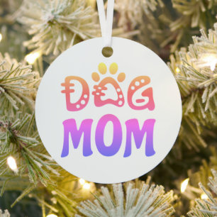 Dog mama metalen ornament