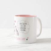 Dog mama Moederdag Funny Paws Love Heart Tweekleurige Koffiemok (Voorkant rechts)