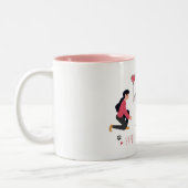 Dog mama Moederdag Funny Paws Love Heart Tweekleurige Koffiemok (Links)