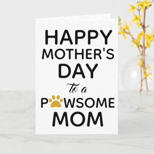 Dog Mama Moederdag Kaart (Gele Bloem)