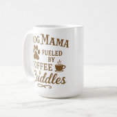 Dog Mama Mug - Fueled by Coffee & Cuddles - Brown Koffiemok (Voorkant links)