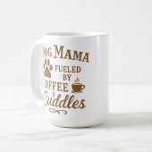Dog Mama Mug - Fueled by Coffee & Cuddles - Brown Koffiemok (Voorkant links)