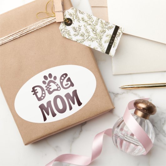 Dog mama ovale sticker (Geschenken)