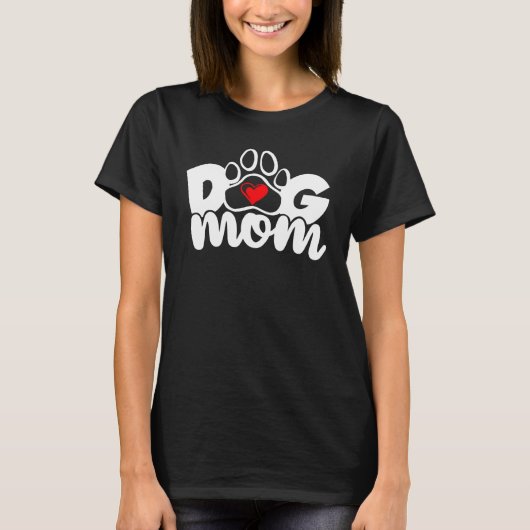Dog mama Paw Heart T-Shirt (Voorkant)