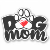Dog mama Paw Heart Vinyl Stickers (Voorkant)