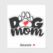 Dog mama Paw Heart Vinyl Stickers (Vel)