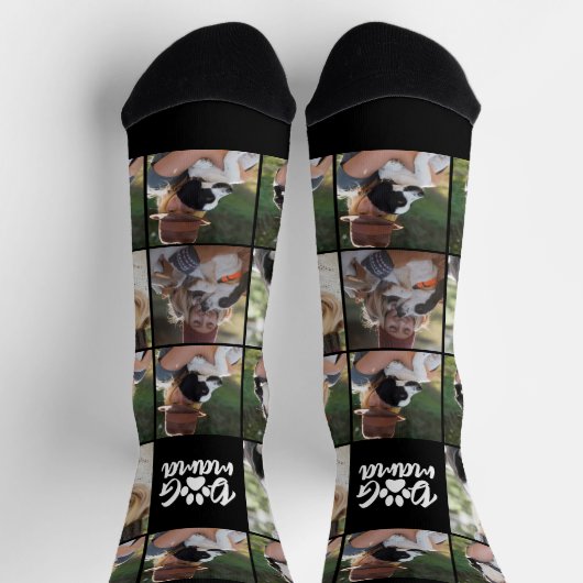 Dog Mama Paw Print Photo Novelty Sokken (Top)