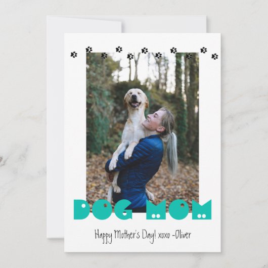Dog mama | Pawprinters | Aangepaste foto-Moederdag Feestdagenkaart (Voorkant)