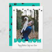 Dog mama | Pawprinters | Aangepaste foto-Moederdag Feestdagenkaart (Voorkant / Achterkant)
