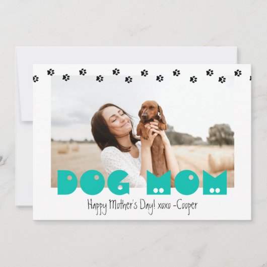 Dog mama | Pawprinters | Aangepaste Moederdag Feestdagenkaart (Voorkant)