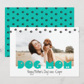 Dog mama | Pawprinters | Aangepaste Moederdag Feestdagenkaart (Voorkant / Achterkant)