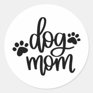 Dog mama Paws Ronde Sticker