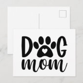 Dog mama T-Shirt Briefkaart (Voorkant / Achterkant)