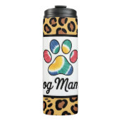 Dog Mama Tie-Dye Paw Print Leopard Pattern Design Thermosbeker (Voorkant)