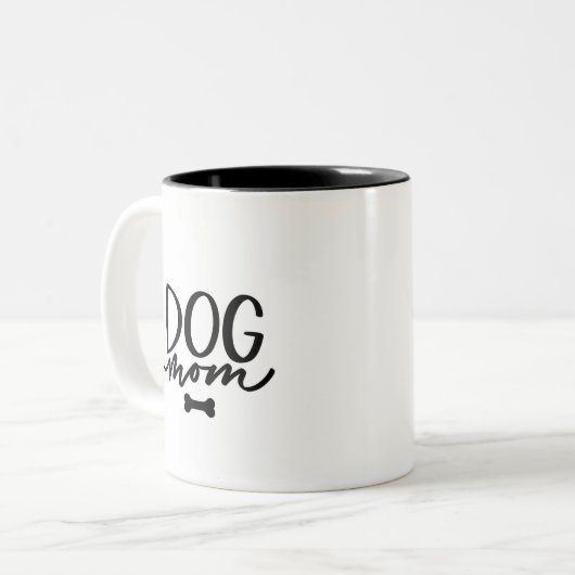 Dog mama tweekleurige koffiemok (Voorkant links)